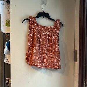 Kids Polka Dot Sleeveless Top - Brown